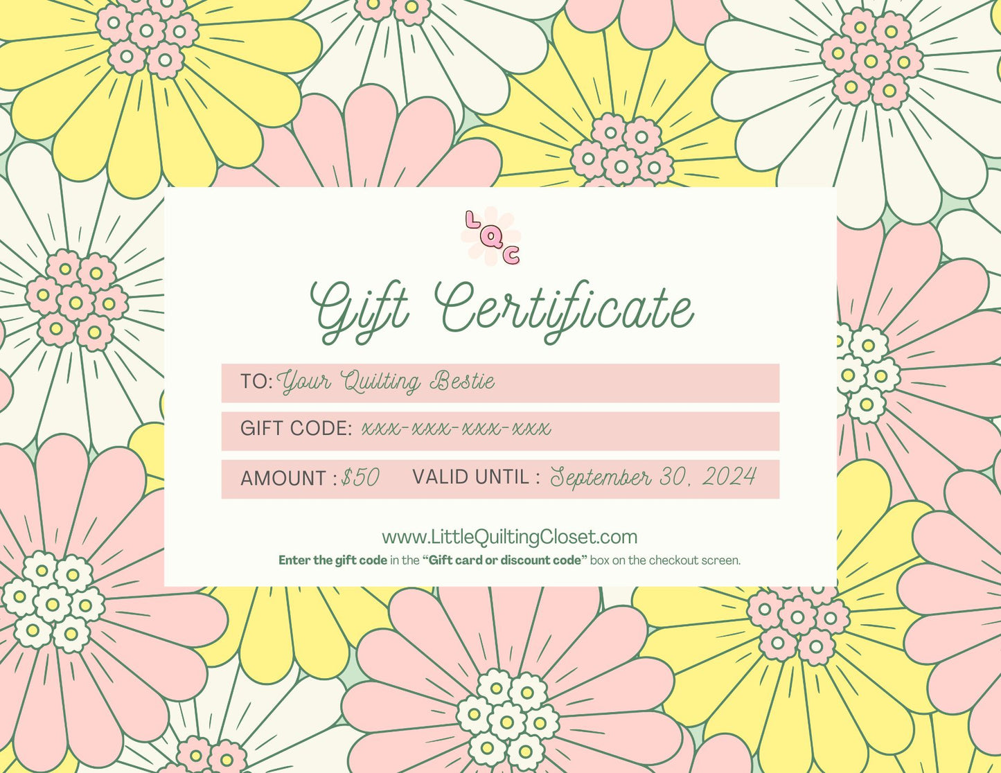 Little Quilting Closet ✿ Gift Card
