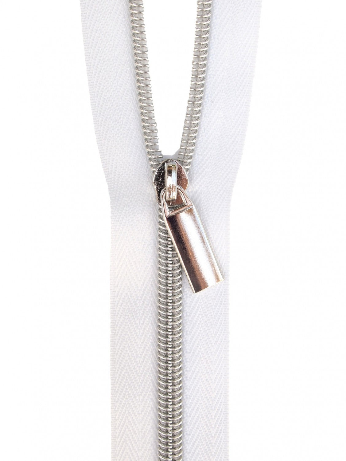 Zipper by the Yard #3 ✿ White & Silver