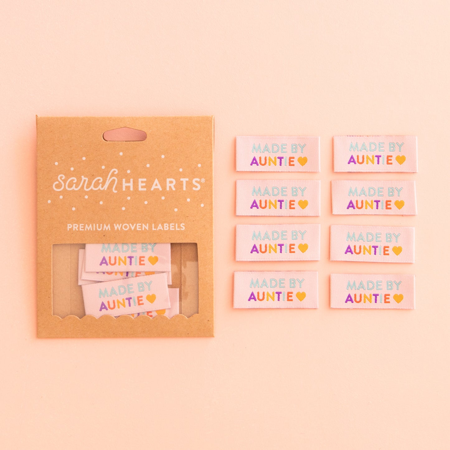 Sarah Hearts Labels Made By Auntie