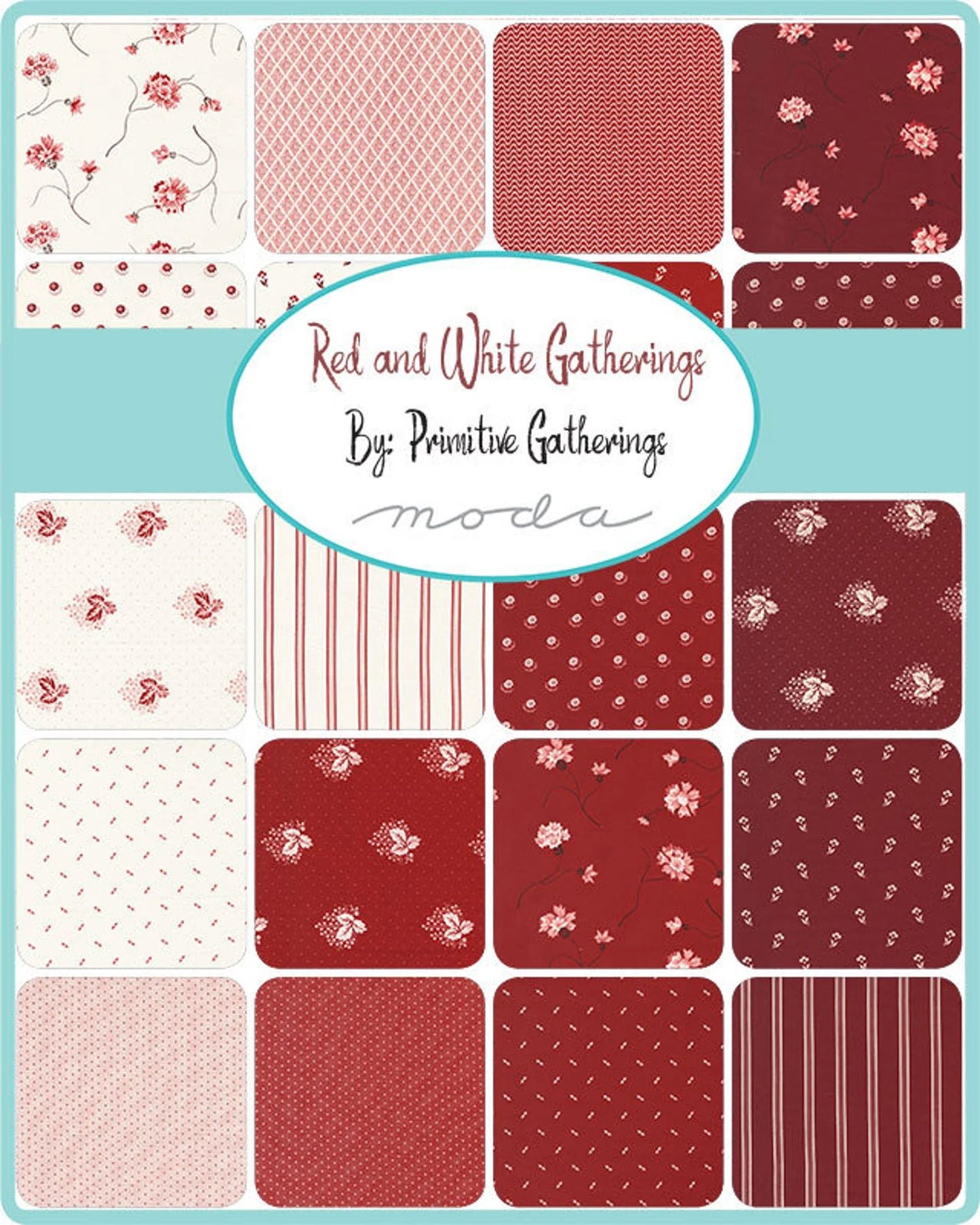 Red and White Gatherings ✿ Primitive Gatherings✿ Charm Pack