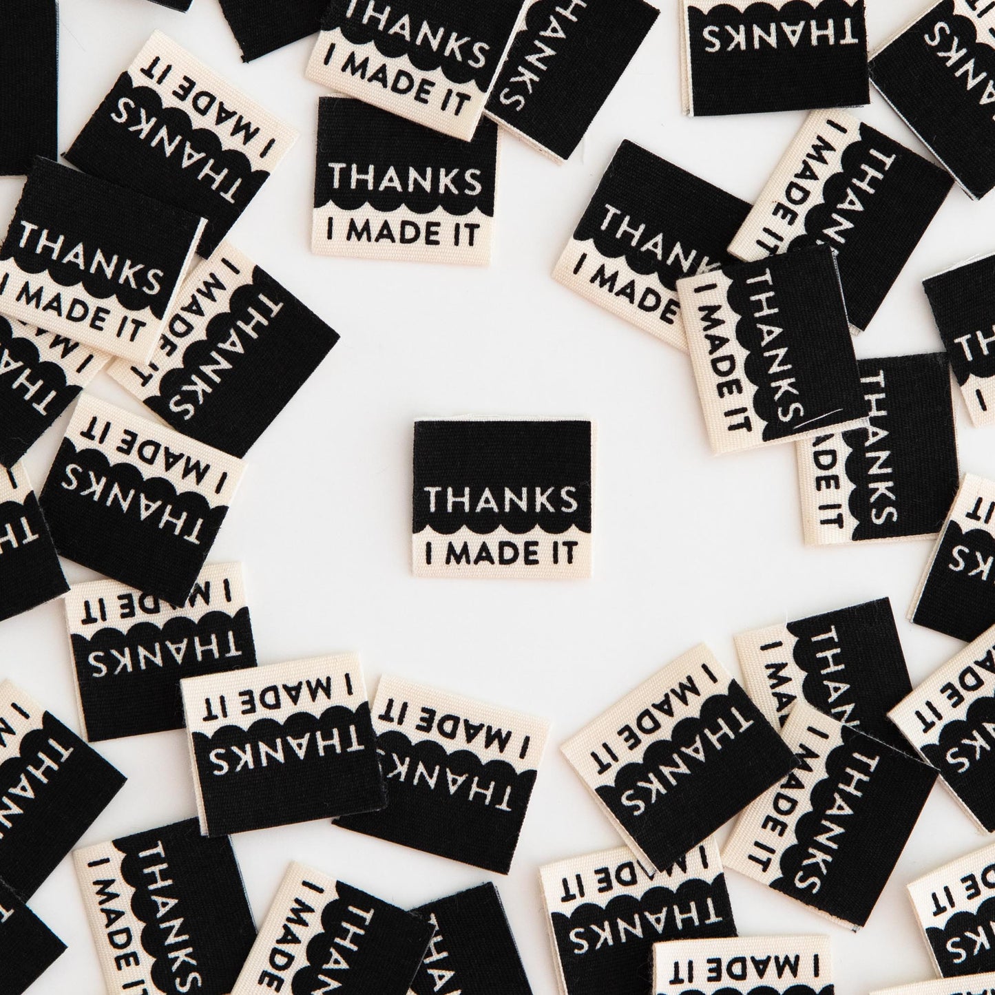 Thanks I Made It - Black/Organic Cotton ✿ Quilt Labels