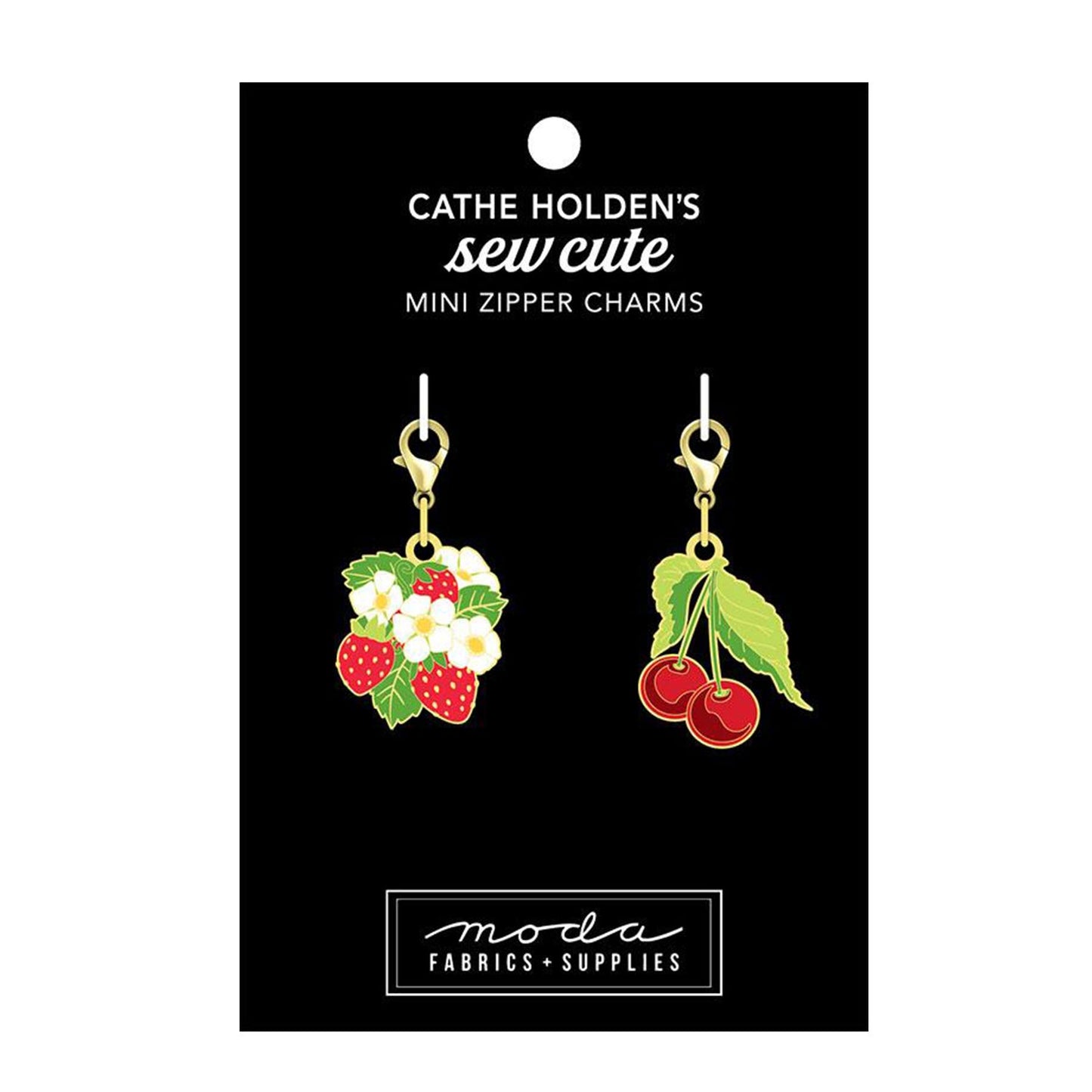 Strawberry and Cherry ✿ Zipper Pulls ✿ Cathe Holden