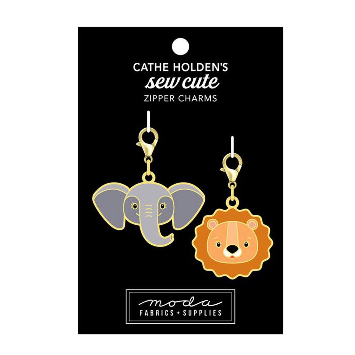 Elephant and Lion ✿ Zipper Pulls ✿ Cathe Holden