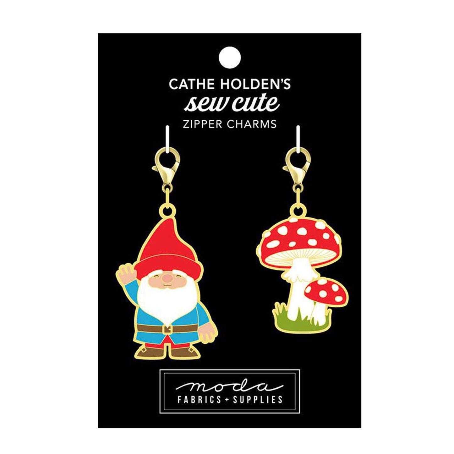 Mushroom and Gnome ✿ Zipper Pulls ✿ Cathe Holden